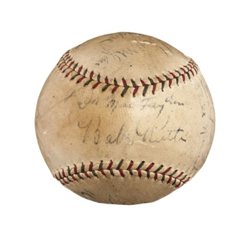 Babe Ruth, Lou Gehrig & Walter Johnson Signed Circa 1930 Hall of Famers and Stars Baseball (13 Signatures) 